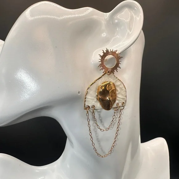 Handmade Luxury Ceramic Earrings – Unique, Lightweight, and Artistic Jewelry - Picture 4 of 11